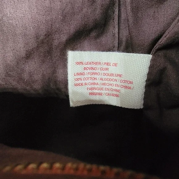 Lucky Brand Rust Brown Suede Leather Shoulder Purse Bag Double Handles EUC - Picture 11 of 13